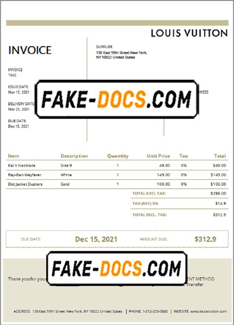 fake louis vuitton invoice|how to check for false louis vuitton.